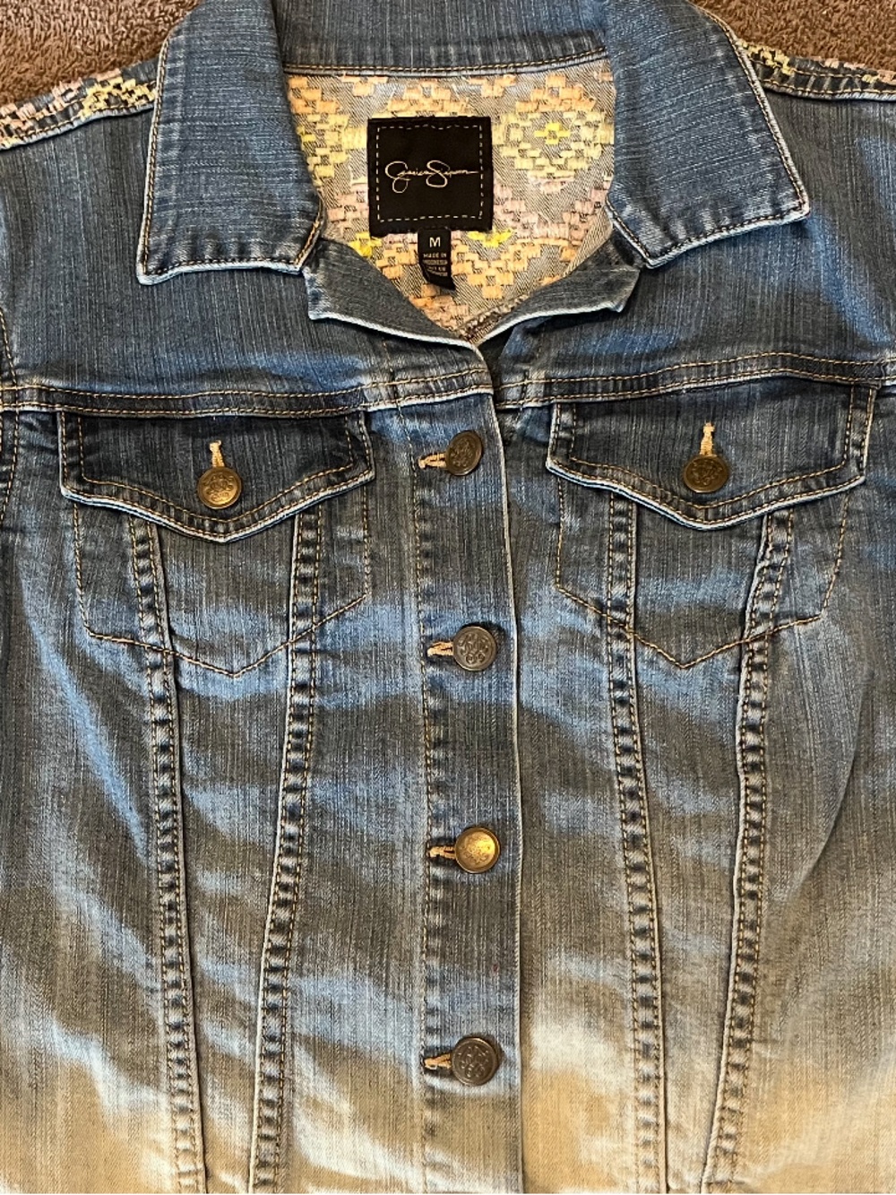 Jessica Simpson Boho
Ombre Bleached Denim Jacket Size Medium - Picture 2 of 14